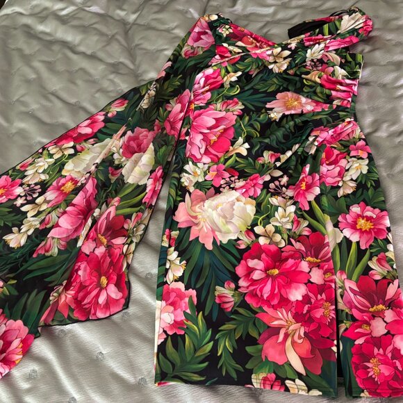 Tadashi Shoji Wyeth cape sleeve floral dress - Picture 4 of 6